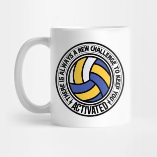 Colored volleyball players ball with black saying text Mug